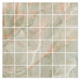 Marmor Mosaik Klinker <strong>Lux Cirrus</strong>  Grön Polerad 30x30 (5x5) cm